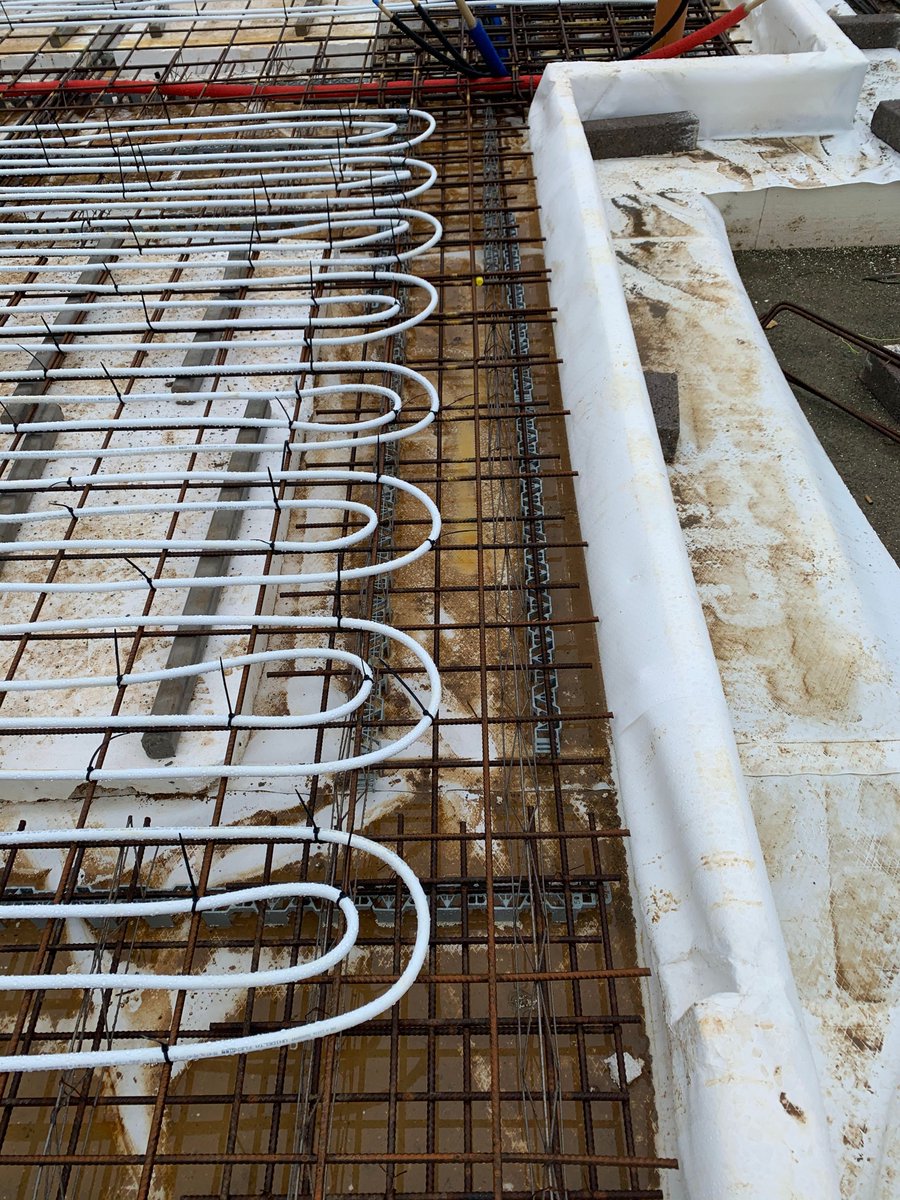 koresystem's tweet photo. #StormEllen didn't dampen spirits on site in Cork site today.  Underfloor heating installed before the concrete pour tomorrow. 

KORE's Insulated Foundation System can be installed in any condition, rain or sun. Just one of the benefits

More benefits here-https://t.co/YxqnSVSfTr https://t.co/dtImyNzVMQ
