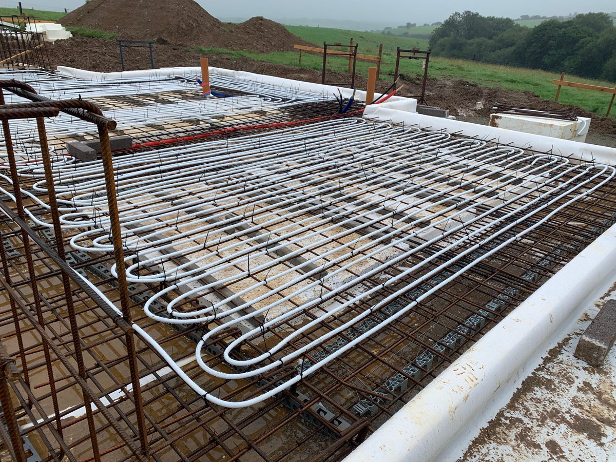koresystem's tweet photo. #StormEllen didn't dampen spirits on site in Cork site today.  Underfloor heating installed before the concrete pour tomorrow. 

KORE's Insulated Foundation System can be installed in any condition, rain or sun. Just one of the benefits

More benefits here-https://t.co/YxqnSVSfTr https://t.co/dtImyNzVMQ