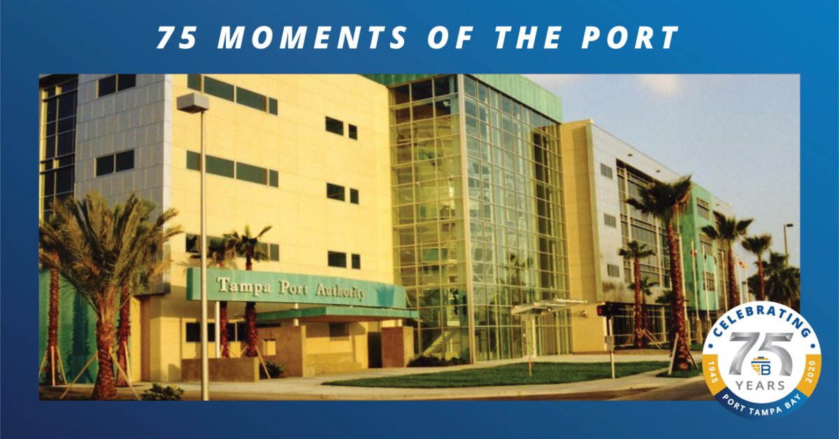 PortTampaBay's tweet photo. Port Tampa Bay celebrates 75 moments in our history, including this one:

1999: The port moves into its new headquarters building at 1101 Channelside Drive. The building is named for a longtime port commissioner, Joseph Garcia.

 #ThrowbackThursday #75YearsofPortTB https://t.co/qI08WIYzxx