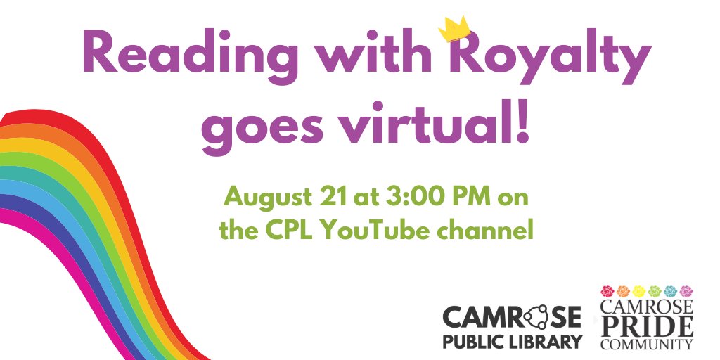CamroseLibrary's tweet image. Our annual Reading with Royalty premiers tomorrow! Join Sir Racha and Luna Sea to read stories, sing songs, and practice some dance moves! Everyone is welcome! 🌈👑youtube.com/channel/UCvU4Q…