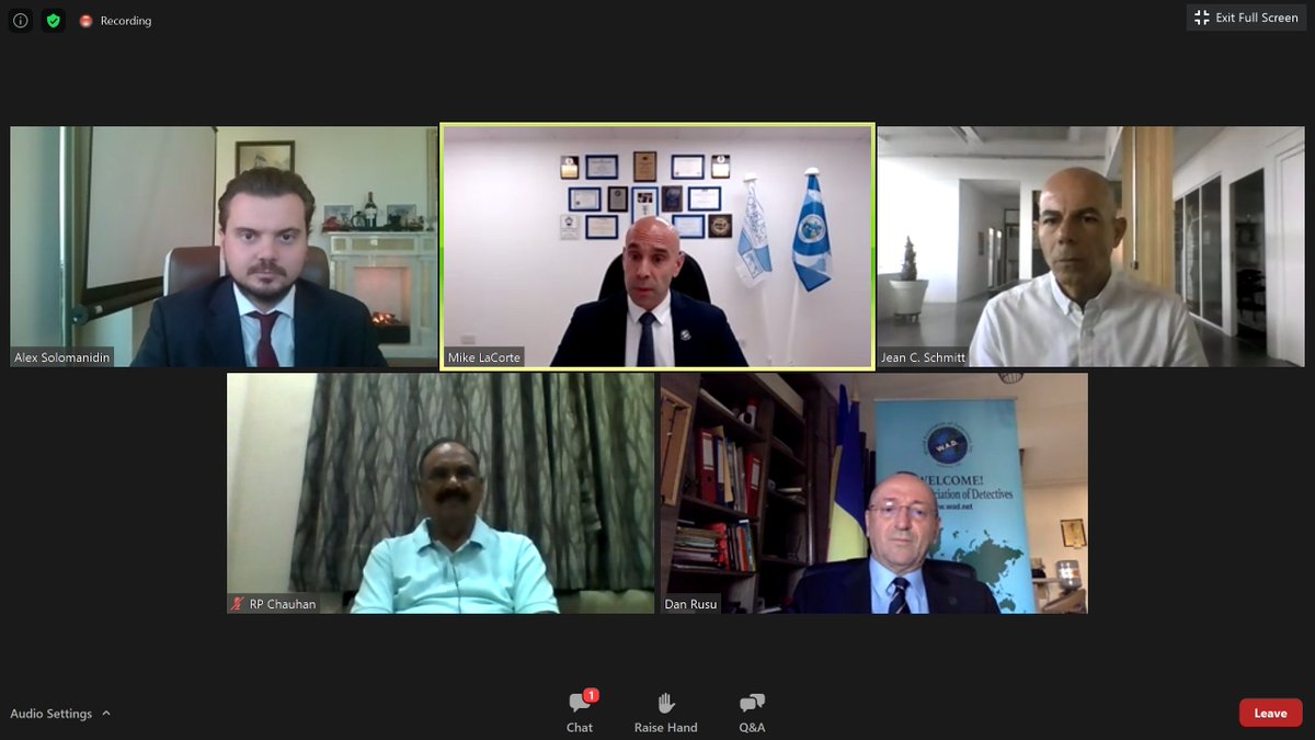 International Investigations Panel executive board team from UK, Romania, Russia, France, &amp; India.  Investigative agencies attending from across the world!