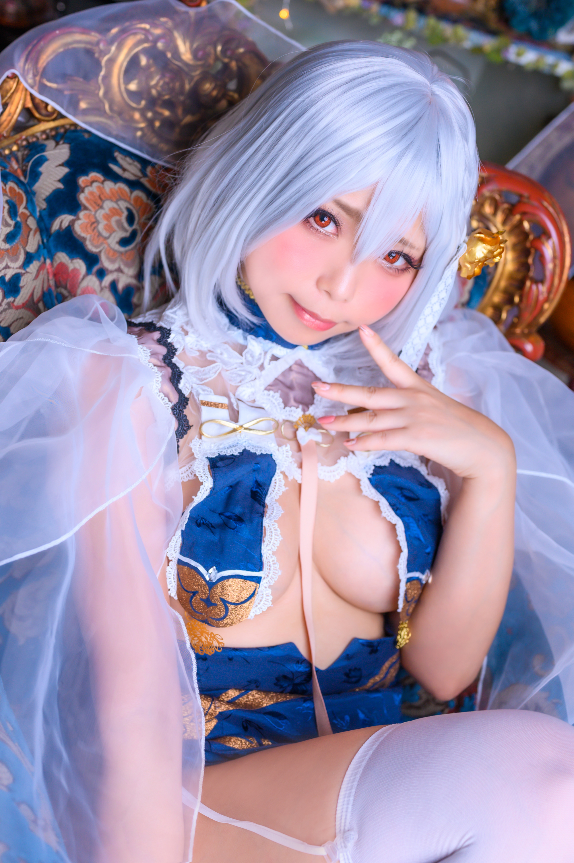 画像,【cosplay】アズールレーン-シリアス～青雲映す碧波～「この格好は風が強い天気だと危ない、ですか…？」Photo @mer_tun79 Studio @Fl…