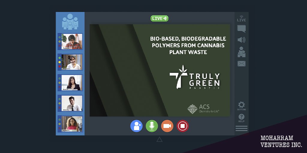 mvinc_'s tweet photo. Our @TGPlastic team presents today at #ACSFall2020! Kudos to the @AmericanChemSociety for successfully shifting this massive conference to an entirely virtual format.

Check out Broadcast 07 to learn more about biodegradable polymers from cannabis waste!

#CannabisIndustry #ACS https://t.co/HOPwNttcH6