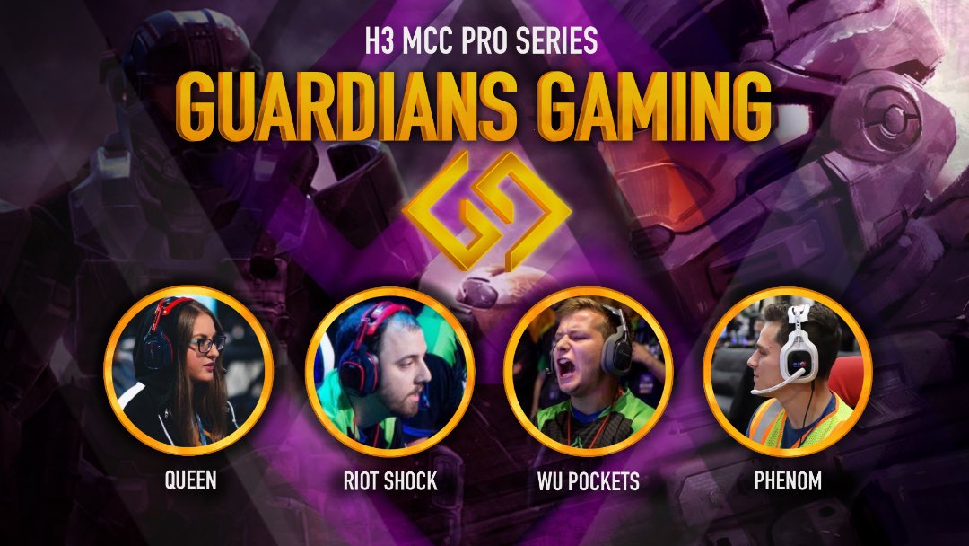 MLGQueen's tweet image. Super excited to spend Saturdays with these hitters 😤

Announcing our @GuardGamingES squad for the H3 MCC Pro Series...

@MLGQueen 
@RiotShockTTV 
@Wu_Pockets 
@KnowN_As_PheNoM 

💜💛 #GG