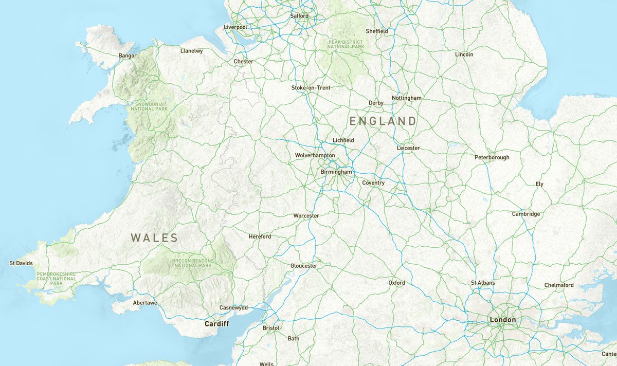 steveattewell's tweet image. This is @OrdnanceSurvey Open Zoomstack in @mabox studio, but I've upped the crinklyness stakes by including both
- terrain RGB and
- a desaturated satellite layer that has its contrast values swapped.
Quite pleasing (but processor-intensive)
#OSDeveloper #WeAreOS