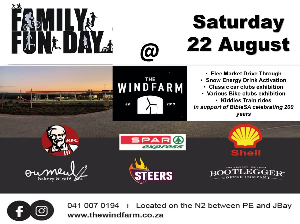 Yes folks, it's all hip and happening at the The Wind Farm Fun Day this Saturday!

Market stalls, motorcycle and car clubs; live music, kids &amp; adult MTB pump track; kiddies train rides, good food &amp; a Silver Snow Energy activation!

#SILVERSNOWENERGY #SaturdayMotivation