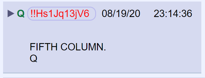9) The panic in DC includes members of the "Fifth Column."