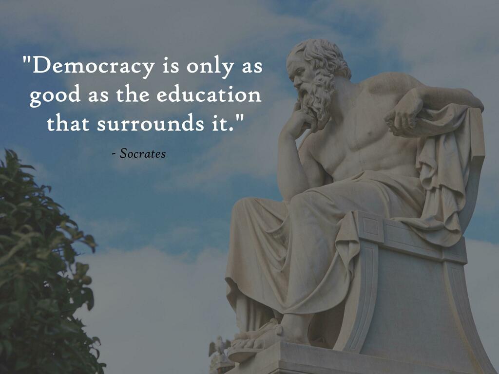 Socrates Quotes On Education The Wisdom Post Ar Twitter: "“Democracy Is Only As Good As The Education  That Surrounds It." — Socrates [3840X2880] ⚡️Rt If You Agree🔥 #Motivation # Quotes #Motivationalquotes #Getmotivated #Nlp #Selfimprovement  Https://T.co/Sxrqjsi6Vv" / Twitter