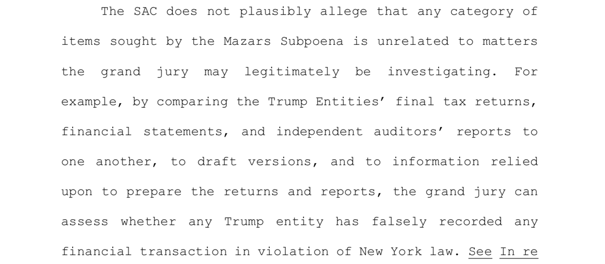 There is also this extremely helpful guide to a possible Vance inquiry and how Vance can determine "if any Trump entity has falsely recorded any financial transaction." 6/