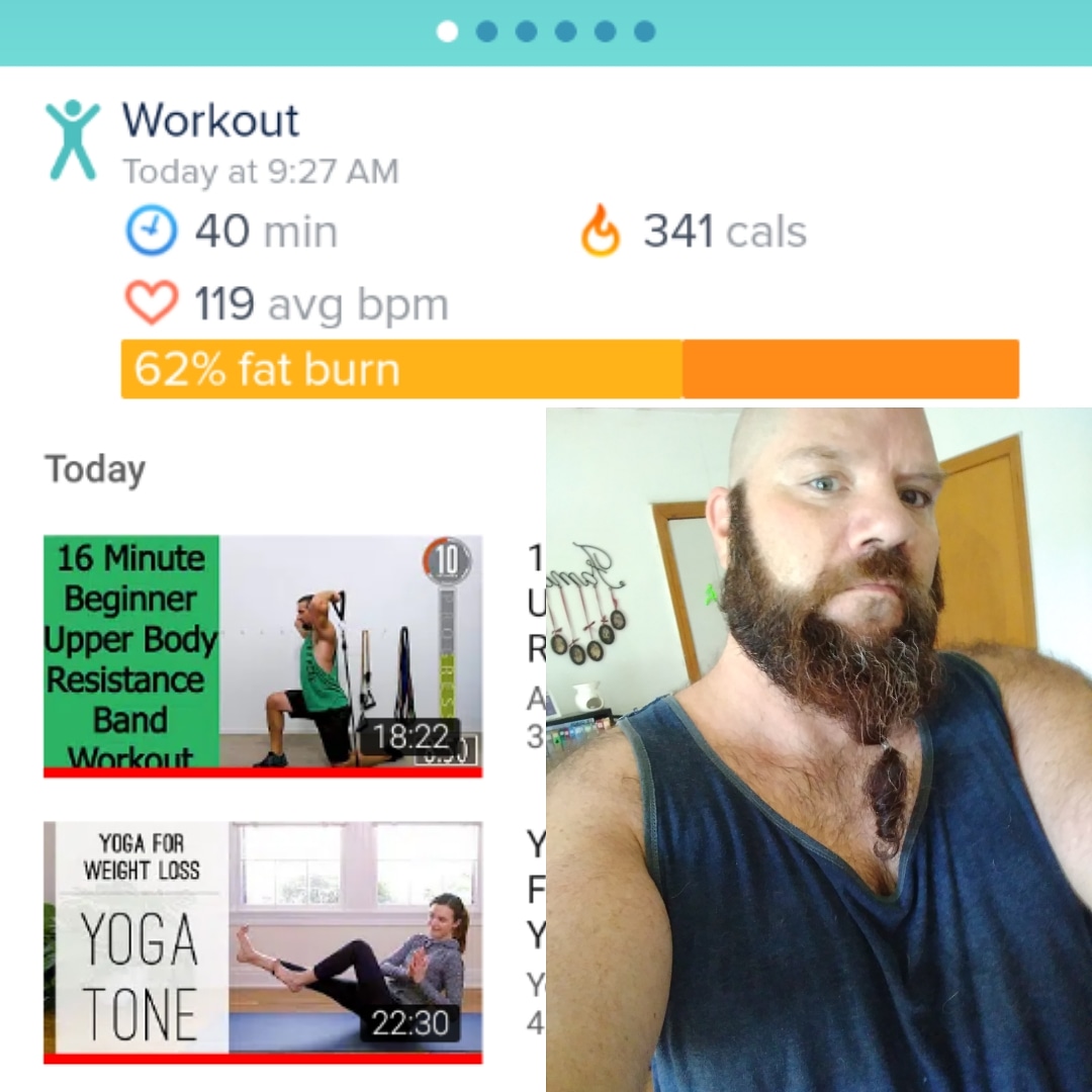Wook316's tweet photo. Yoga and resistance band workout today. 5 days in a row working out. This is 326lbs. Not happy where I am, but have hope on where I'm going.
Good thing Buffets are closed
#PathToImprovement2020
#SweatingGravy https://t.co/GkKnsJ5KkL