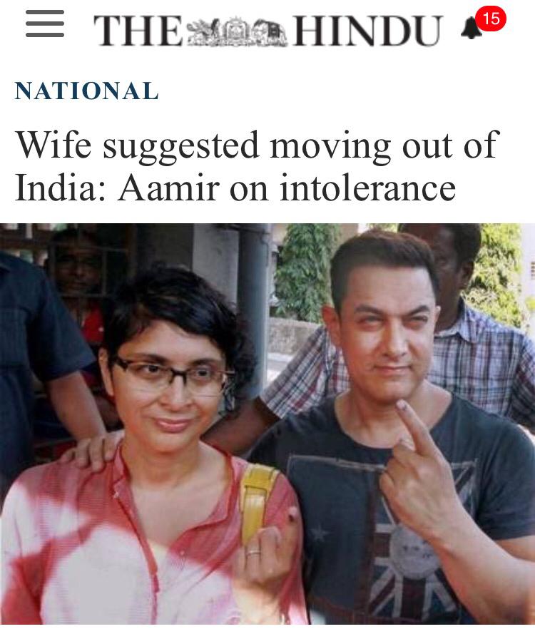 Know Your Aamir Khan [Part-3]Aamir in 2015 Went on to say that the country which gave him immense love is intolerant and he and his wife feel insecure in india.