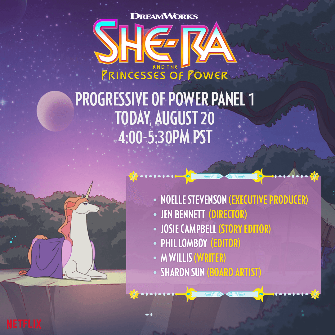 Join the first of two panels with EP Noelle Stevenson & the crew of #DreamWorksSheRa as they discuss the series & answer all your burning questions TODAY from 4-5:30pm PT. Watch the panel on twitch.tv/ericcgarneau