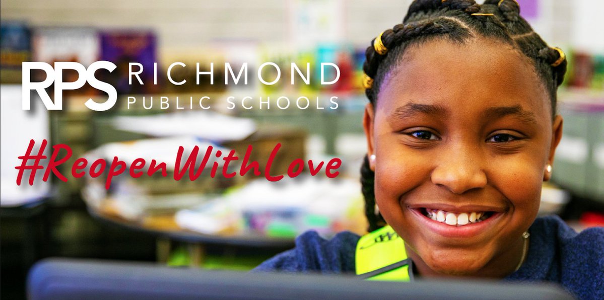 NextUpRVA's tweet photo. The new #ReopenWithLove site from @RPS_Schools is your one-stop shop for everything you need to know about RPS reopening plans from meal distribution schedules to student supply kits. There is also a checklist to connect you with important resources:  https://t.co/7LfqVRb4AJ https://t.co/68XNn9yvLM