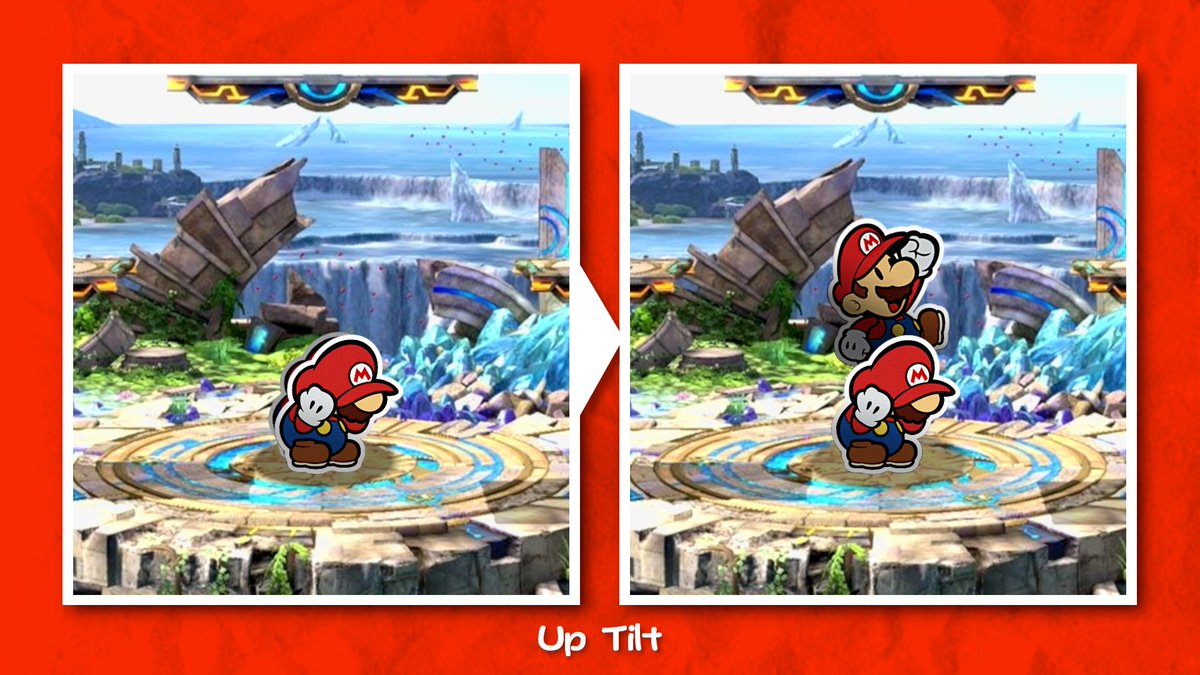 Paper Mario crouches down, generating a Copy of himself directly behind him, like in Mario & Luigi: Paper Jam. The copy quickly leaps up, performing a short jumping punch, before disappearing.