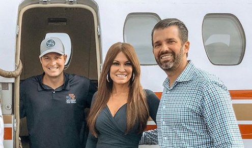 Trump Jr, girlfriend and Build the Wall dude Brian Kolfage who was indicated with Steve Bannon