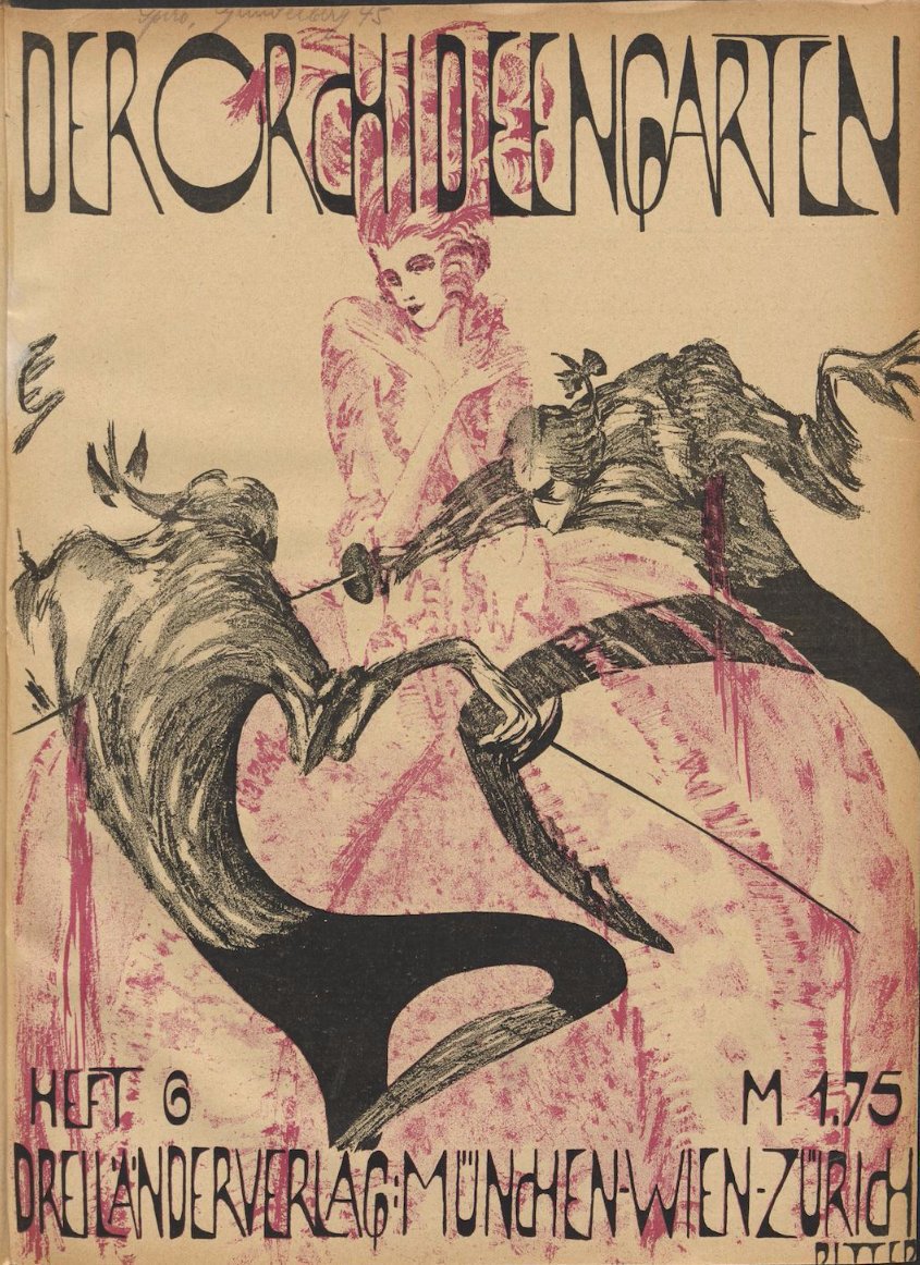 Problems dogged Der Orchideengarten: issue were withdrawn from circulation due to their lewd nature, sales were lower then needed, the price quickly rose from 80 pfennigs to 2 marks whilst the page count decreased. The magazine finally closed in November 1921 after 51 issues.