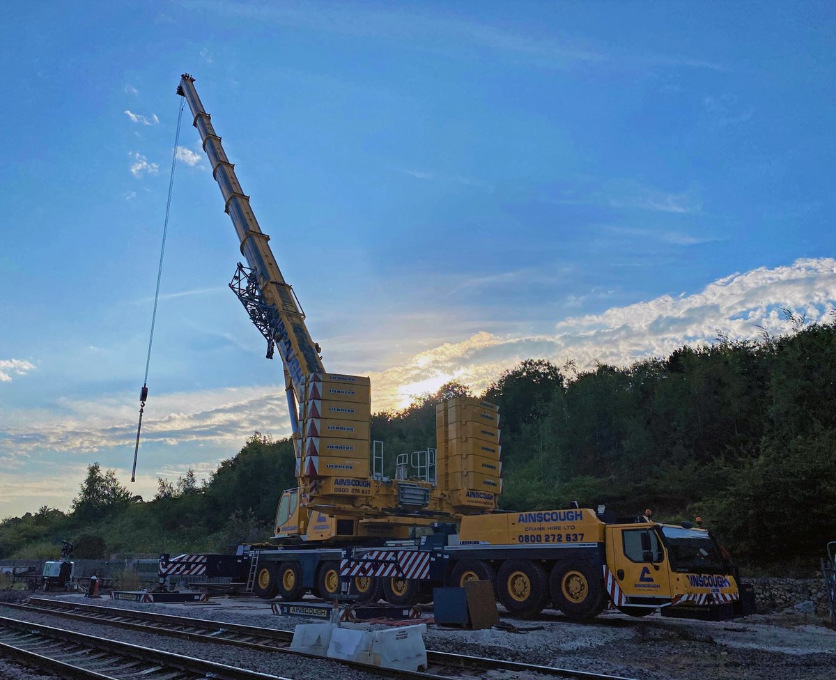 StoryContractng's tweet photo. This photo was taken at our works at Greasbrough in Rotherham, where on behalf of @networkrail we are delivering works to strengthen an existing culvert on the TJC3 line. The work involved using a 450t crane from our supplier @Ainscough_ https://t.co/QiXwRpOAKM
