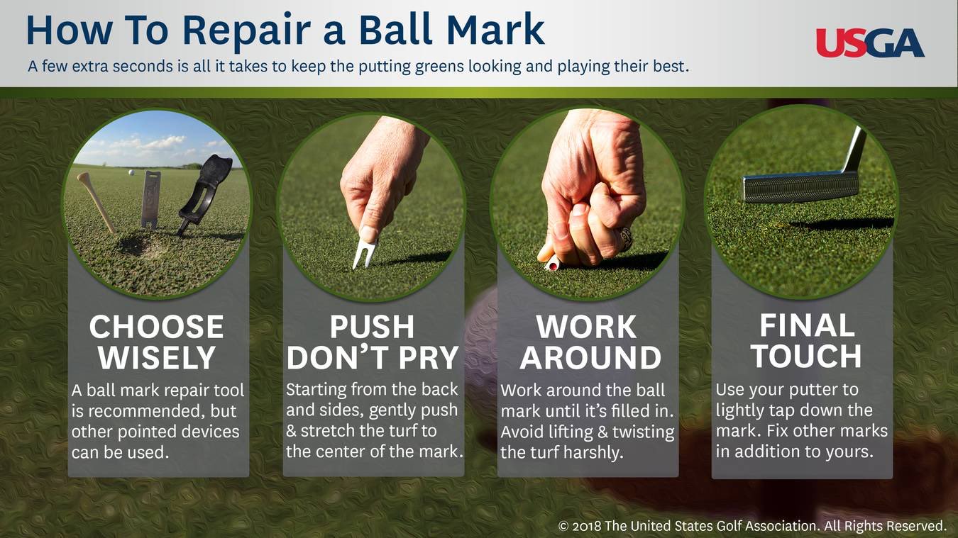 Mark Simmons on X: "In my experience not all golfers know the correct  method in repairing pitch marks, or fully understand the damage that it  causes if done incorrectly #education #communication #turfhealth #