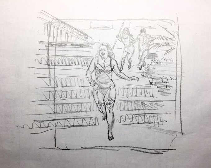 アシスタントさんからまた課題だ出ました。何のシーンなんだろう。 