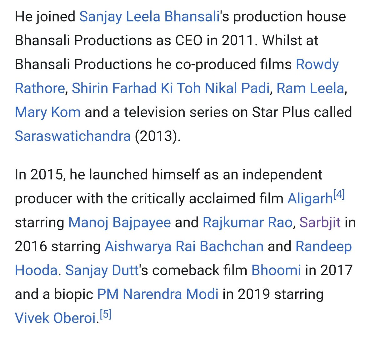 Sandip Ssingh in the past was the CEO of Bhansali production.An article about Sandip Ssingh: https://www.nagpurtoday.in/roads-in-nagpur-better-than-in-mumbai-asserts-ceo-of-sanjay-leela-bhansali-films/11151654 #CBIInMumbai