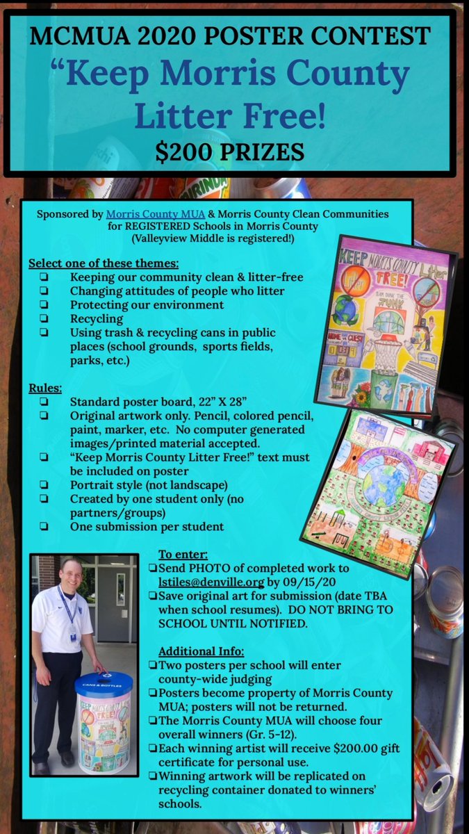 Summer countdown #Denville...🎨cool way for @ValleyviewMS students to relax & win $$! @MCMUA @DenvilleSchool 
🦁@LVLionsDen & @RV_Rockets grads🚀#MorrisCounty #CleanCommunities