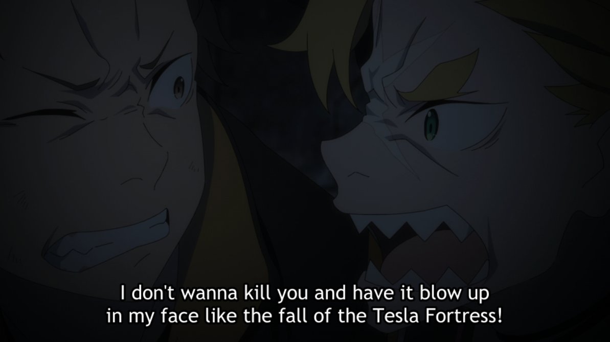 ...I also like how, despite his attitude, Garfiel has a head on his shoulders with the way he deals with what he logically perceives as a threat. Much less brash than how a blue maid once acted, wouldn't you say?Also, taking this opportunity to draw attention to the last line.