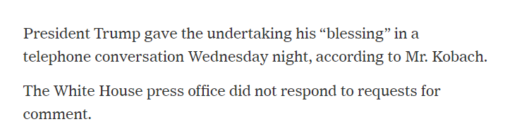 8) And these two sentences from a New York Times article may also be of interest: https://www.nytimes.com/2019/01/25/us/politics/kris-kobach-wall-funding.html