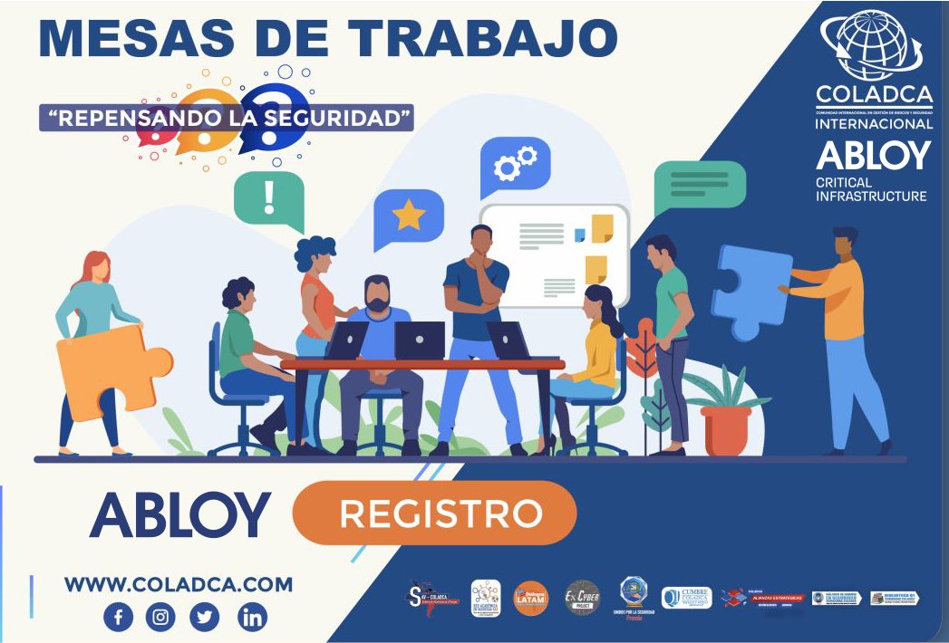 ABLOY Latin America presente en las  #MesasDeTrabajo COLADCA,.
Los esperamos  el próximo 📅 Jueves 27 de Agosto 2020, #RepensandoLaSeguridad una gran oportunidad y escenario para seguir #DejandoHuella.

ℹ️ Info: bit.ly/3iVHqpy