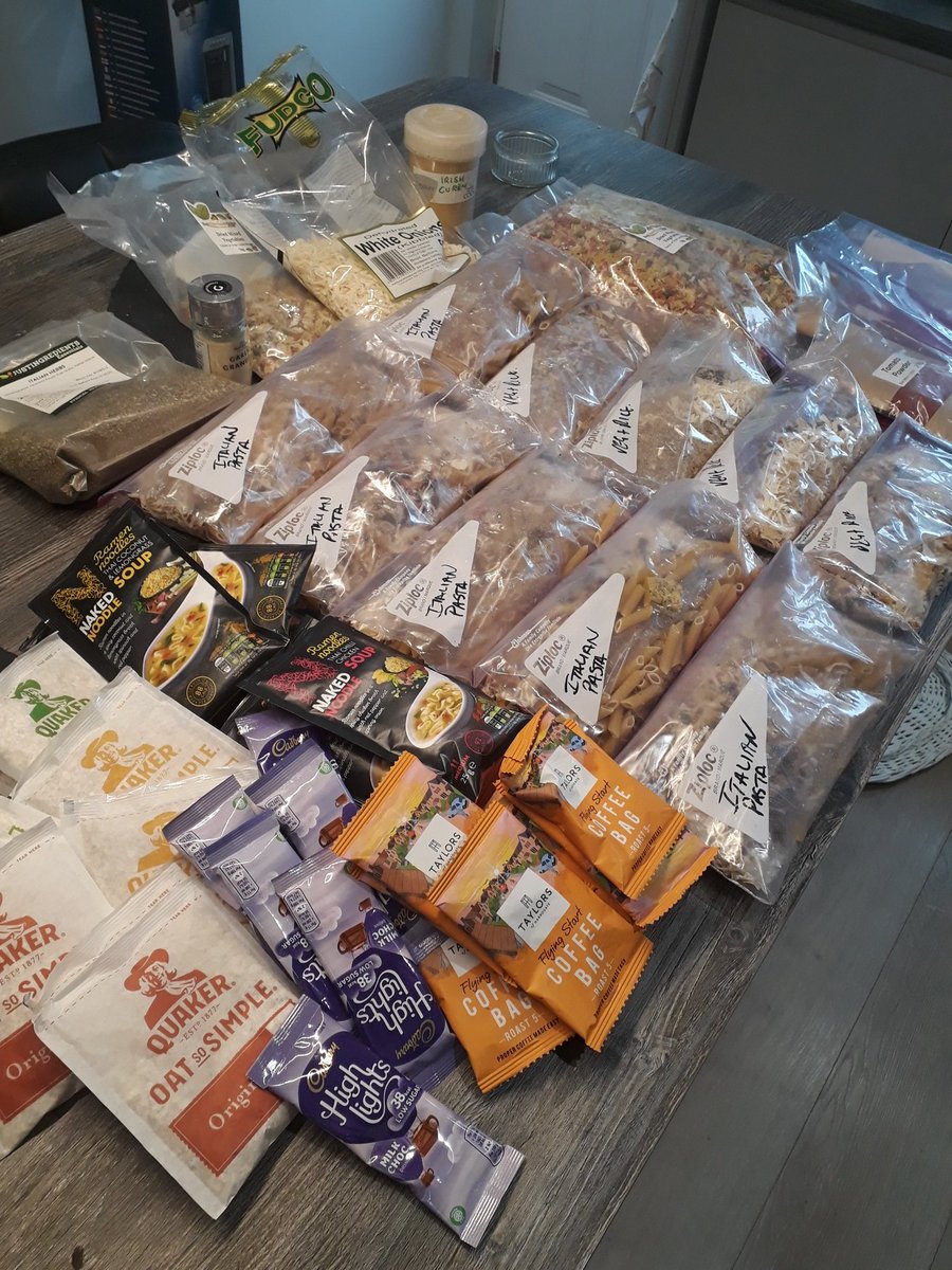 KevinOc20631341's tweet photo. Rations for our out nights on the hills with @CathDolly. 10 days before we head off on out welsh epic for @TASCharity. 
https://t.co/vyxHAoKtuV https://t.co/z7mHvUxgy4