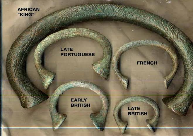 Manillas Currency later became a legal money along the coast of Benin and Biafra for Slave trade and across almost all coastal region where slave trade existed.Manillas may be occasionally still used in few remote villages in Burkina Faso (2000).