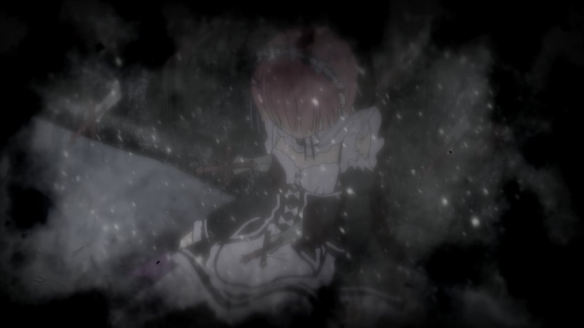 Subaru is stuck all alone with nothing but his thoughts to accompany him—we see his mental state slipping as he ponders on Beatrice and all the carnage he witnessed and lived (well, died) through so far, desperately wanting to reset but unable to take his life.