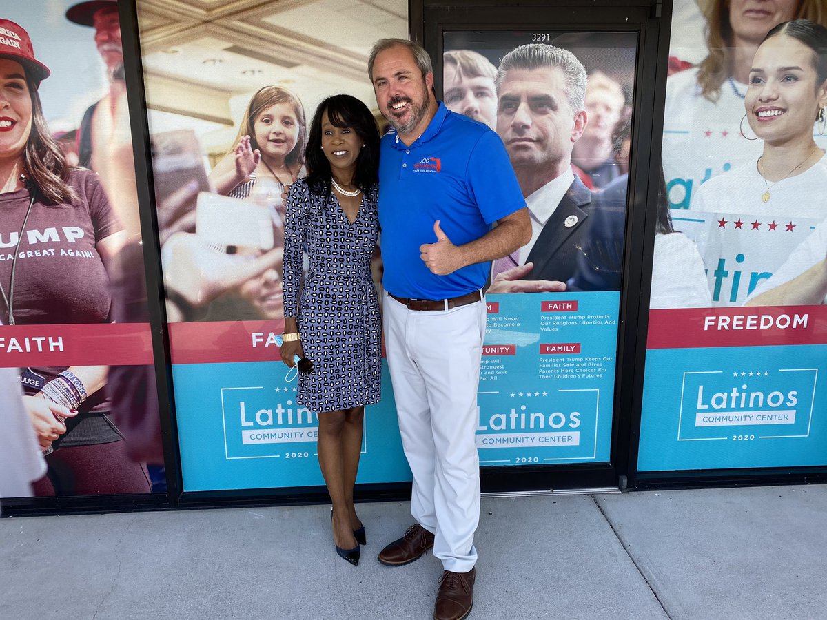 JoeGruters's tweet photo. Great Latinos for Trump event in Kissimmee with FL10 Congressional Republican Nominee @Vennia4Congress We are united and we have a strong down ballot team. We will deliver Florida’s 29 electoral votes for President @RealDonaldTrump! #OTV2020 https://t.co/YtDaXAwkE1