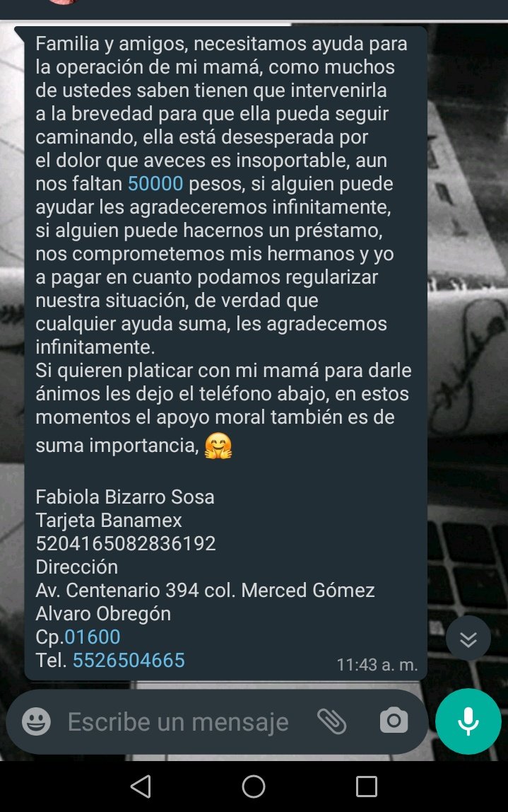 MayraLuv2's tweet photo. #EsHoy el día de ayudar #hoyPorMiMañanaPorTi!!! 
Cualquier ayuda es buena... 
Compartan porfavor! 🙏🙏 https://t.co/qr2jQku6eF