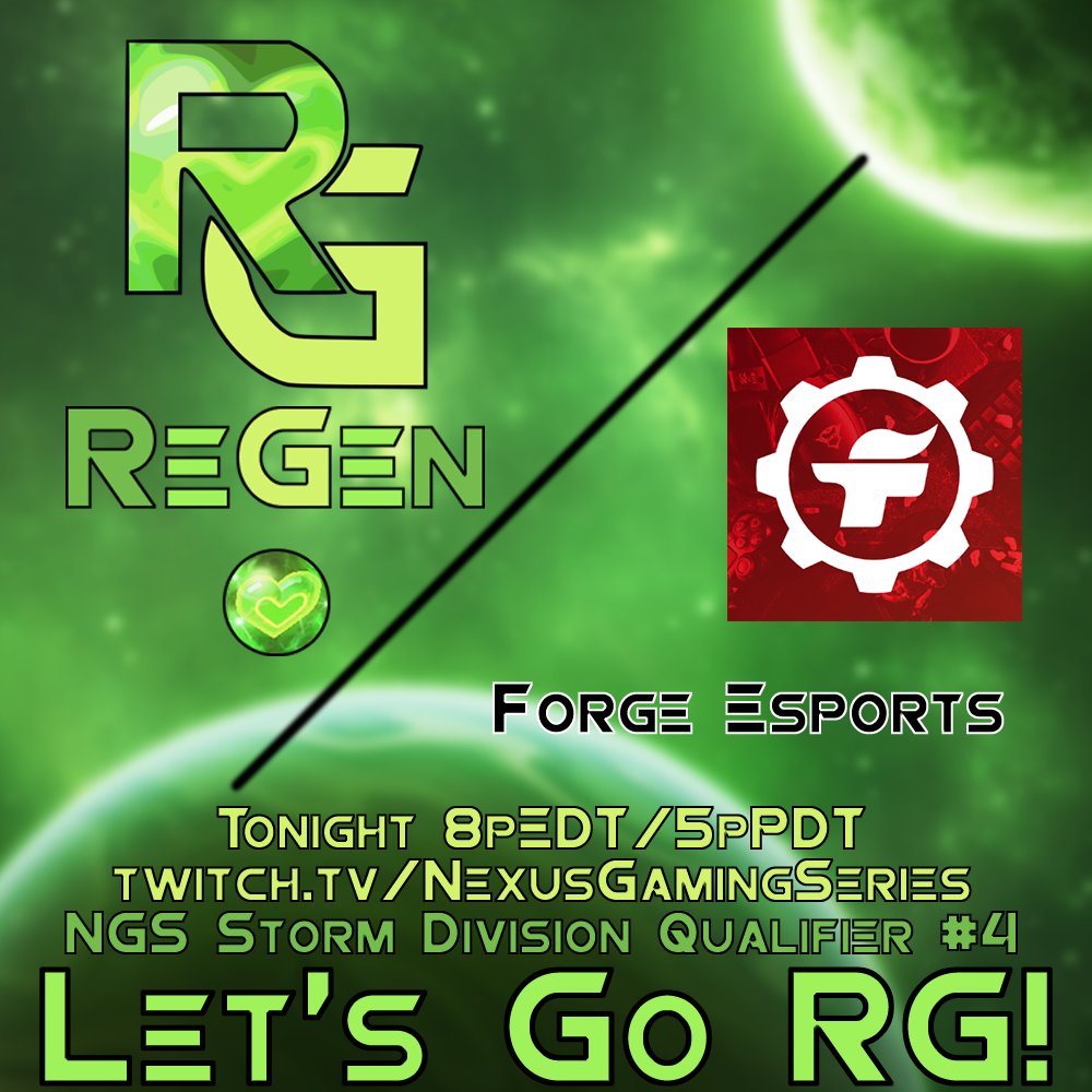 ReGenHotS's tweet photo. Tonight we face off against our friends @gg_forge in the @Nexus_Series Storm Division Qualifier #4 Semifinals!
Tune in LIVE at 8pEDT/5pPDT as @linehouse and @Snaginanehs5 bring you the action at https://t.co/9gA3hhaOGS
#LetsGoRG #NGSHotS https://t.co/w9Iw8wBByE