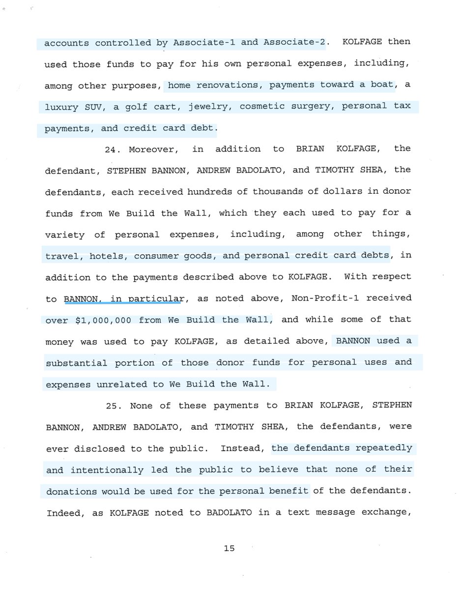 the defendants were alerted by a financial institution (October 2019) they were being investigated by the FedsBannon para 26-then took additional steps to conceal their fraud;-encrypted messaging App-changed the language on the website to say some funds would be paid