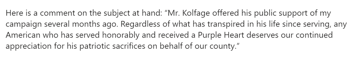 Florida congressional candidate and Republican Kat Cammack commented in a statement to me on past support from Brian Kolfage and We Build the Wall. She doesn't back away from it.