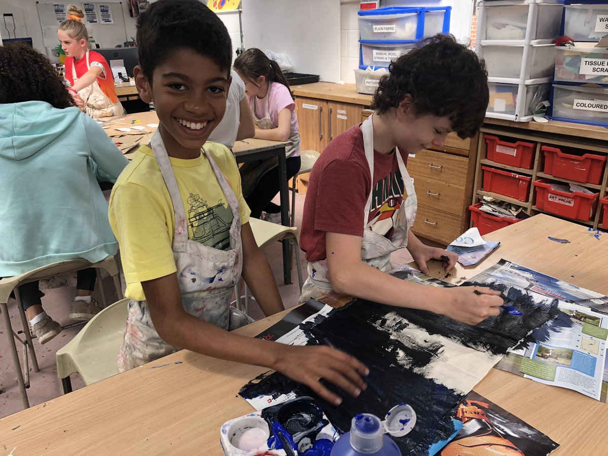 ReadArts's tweet photo. Today we made props in the art room and the children perfected the ‘headteacher training’ scene with enthusiasm! https://t.co/tNPyBy6L5C