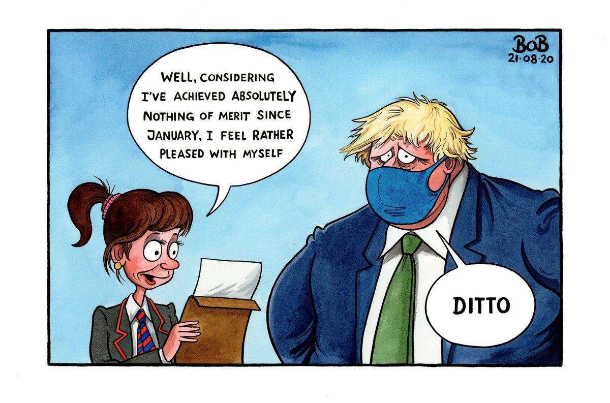 .@Telegraph cartoon
#gcseresults2020 #GavinWilliamson #BorisJohnson #examshambles 
Originals: bobmoran.co.uk
Prints: telegraph.co.uk/bobprints