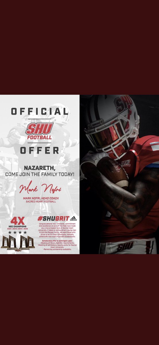 TopChaser26's tweet photo. Extremely blessed to receive my second D1 offer from Sacred Heart University!! #AGTG #SHUGRIT @Coach_Cooke52 @CoachBGGrant https://t.co/jK3enKEqQb