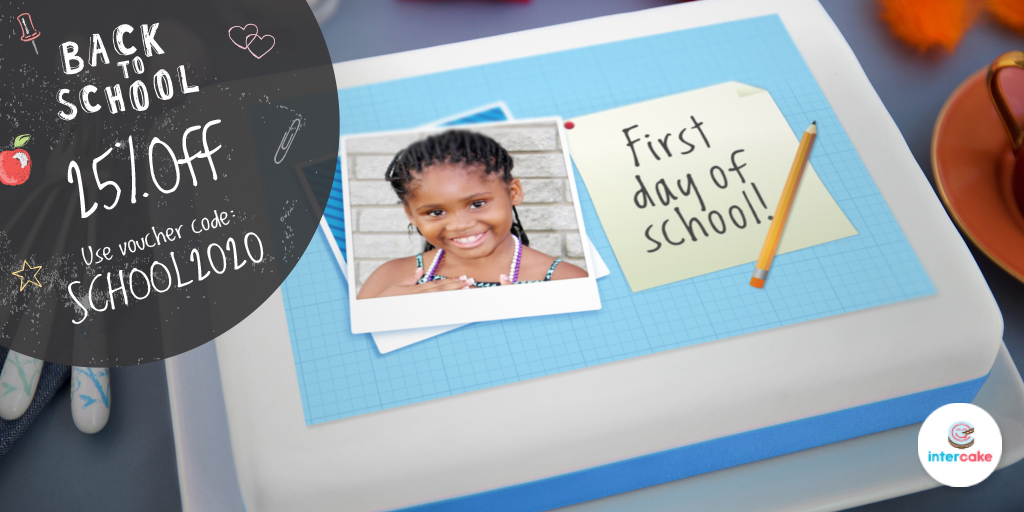 BACK TO SCHOOL - 25% OFF cake toppers at intercake.com.

Surprise the kids with a photo cake for the first day of school! Design your photo cake topper now at intercake.com/order - perfect for any cake! Get 25% off with code SCHOOL2020 (valid until 10th Sept 2020).