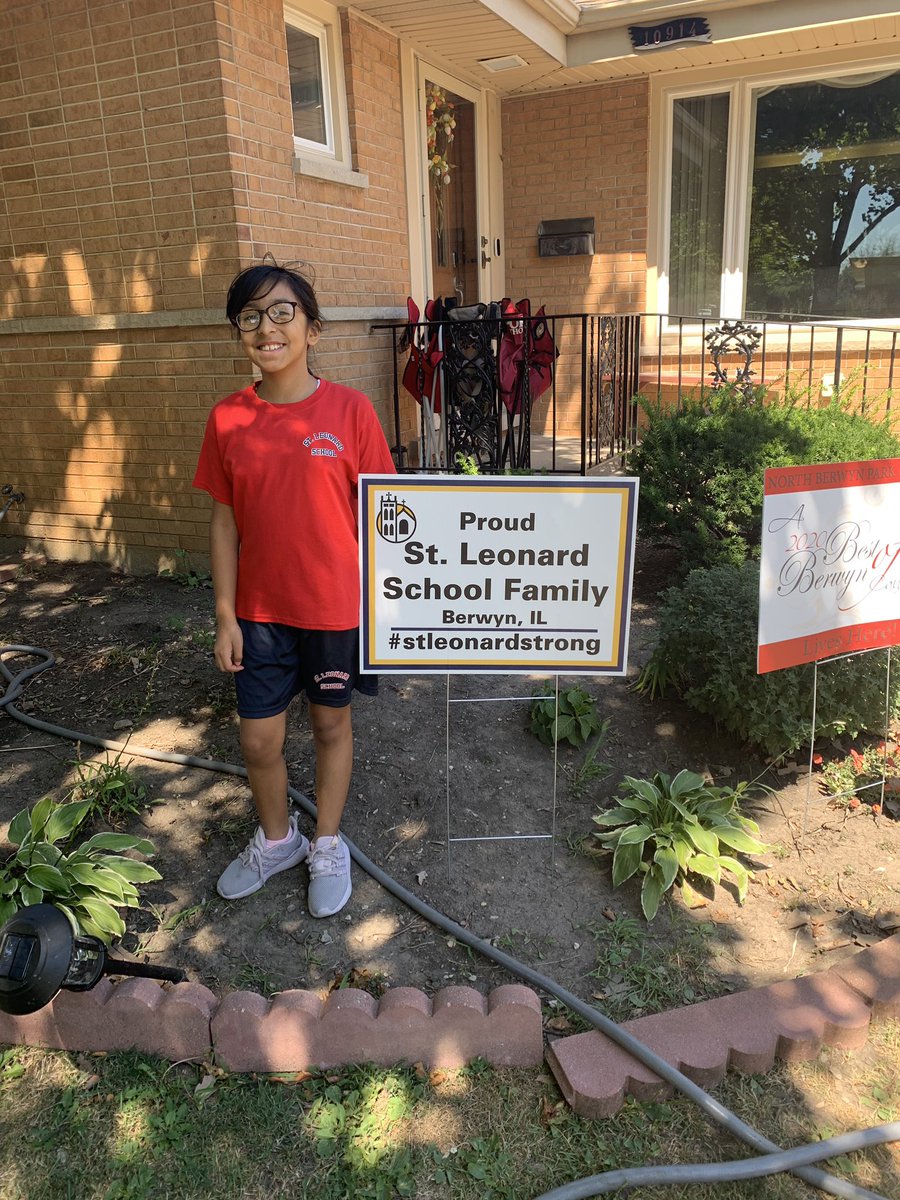 MsKarinaC's tweet photo. So sad Bella won’t be attending middle school in D100 since we moved but at least kept her in Berwyn lol Bella is very excited to start school at St Leonards and make new friends #stleonardstrong #firstdayofschool2020 #middleschool https://t.co/MNj9QNIFjE