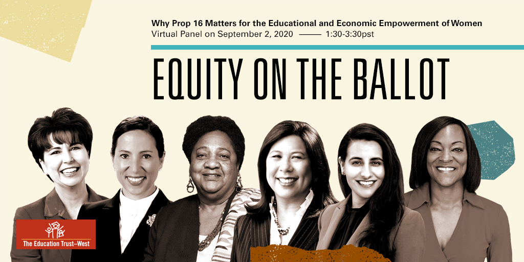 Dr. Elisha Smith Arrillaga (@esarrillaga) on Twitter photo NEW SPEAKER ANNOUNCED! Hear from <a href="/BettyYeeforCA/">Betty T. Yee</a> at <a href="/edtrustwest/">EdTrust-West</a>’s #EquityOnTheBallot virtual panel on Sept 2! Join us to learn about the benefits that #Prop16 can have for women's economic and educational empowerment in #CA. Register: bit.ly/ETWprop16panel NEW SPEAKER ANNOUNCED! Hear from <a href="/BettyYeeforCA/">Betty T. Yee</a> at <a href="/edtrustwest/">EdTrust-West</a>’s #EquityOnTheBallot virtual panel on Sept 2! Join us to learn about the benefits that #Prop16 can have for women's economic and educational empowerment in #CA. Register: bit.ly/ETWprop16panel