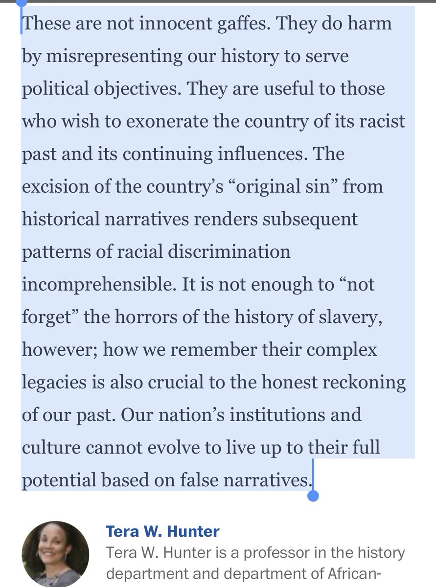 ALL of YOU:“The excision of the country’s ‘original sin’ from historical narratives renders subsequent patterns of racial discrimination incomprehensible.”  