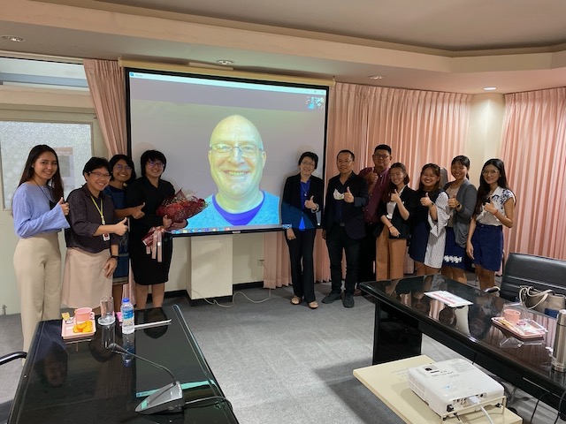 AllanPacey's tweet photo. It was an honour today to take part in the (successful) PhD viva of @PaweenaPK2 at Naresuan University, Thailand. It was only a shame that I could not be there in person. But I was able to join on the big screen and ask questions. Congratulations Paweena! https://t.co/lOX2nVgpAk