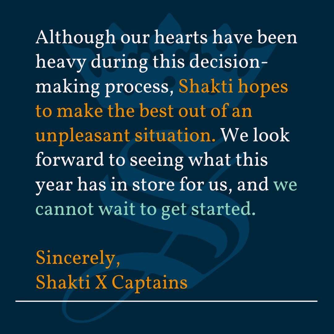 A message from the Shak X Captains