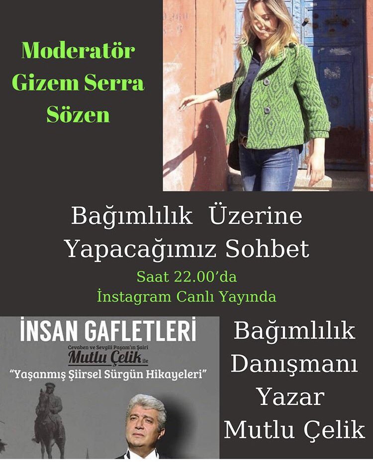 #uyuşturucu #maddebağımlılığı konusunda merak ettikleriniz varsa #mutlucelik64  canlı yayında gizem serra sözen in instagram hesabından sorularını  cevaplandıracak.. Saat 22:00 de