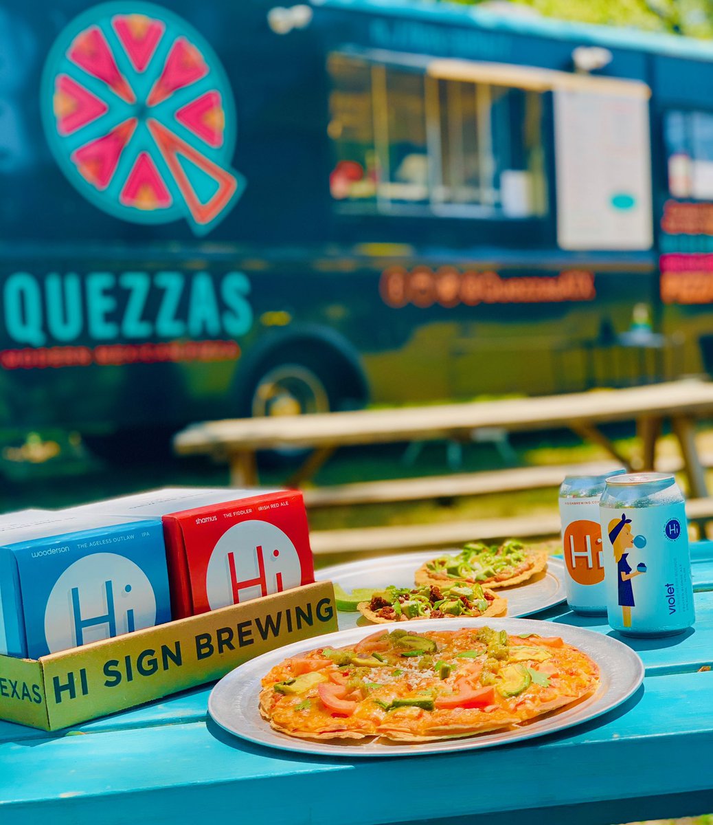 QuezzasATX's tweet photo. Dinner plans this weekend? We’ll be open in @hisignbrewing backyard at 4pm tomorrow (&amp; all weekend)!
🍕🍺
Grab a pack of beer and enjoy the shade &amp; space outside w/us!
  #atxfoodtrucks #austinfoodtrucks #512eats #atxeats #atxfoodies #austinfoodies #southaustin #austinbreweries https://t.co/DqnQMugHY5