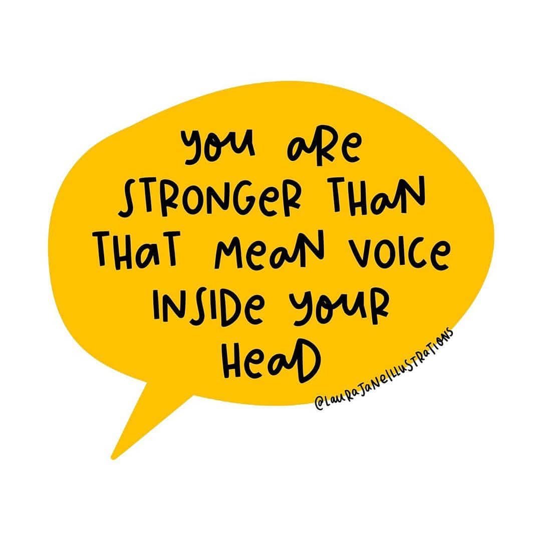 You are stronger (and kinder) than that mean voice inside your head

Image: @hellohappee