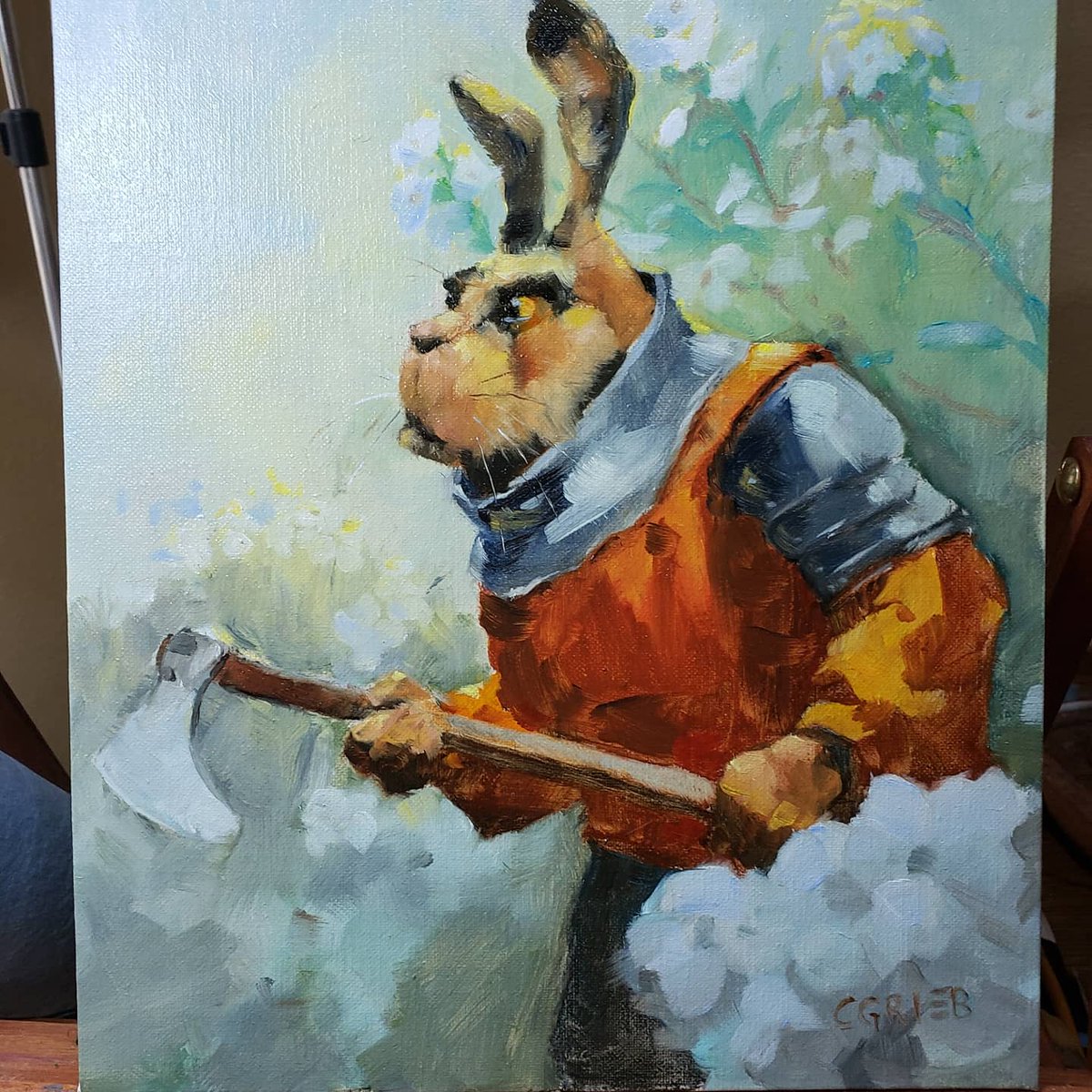 chuck_grieb's tweet photo. Done! Surprised myself, but there it is, The Flower Knight.
#flowers #knight #waraxe #rabbit #faerie #gardenclan #warrior #axe #fantasyart #kidlitart https://t.co/iyXk7ZRBsL