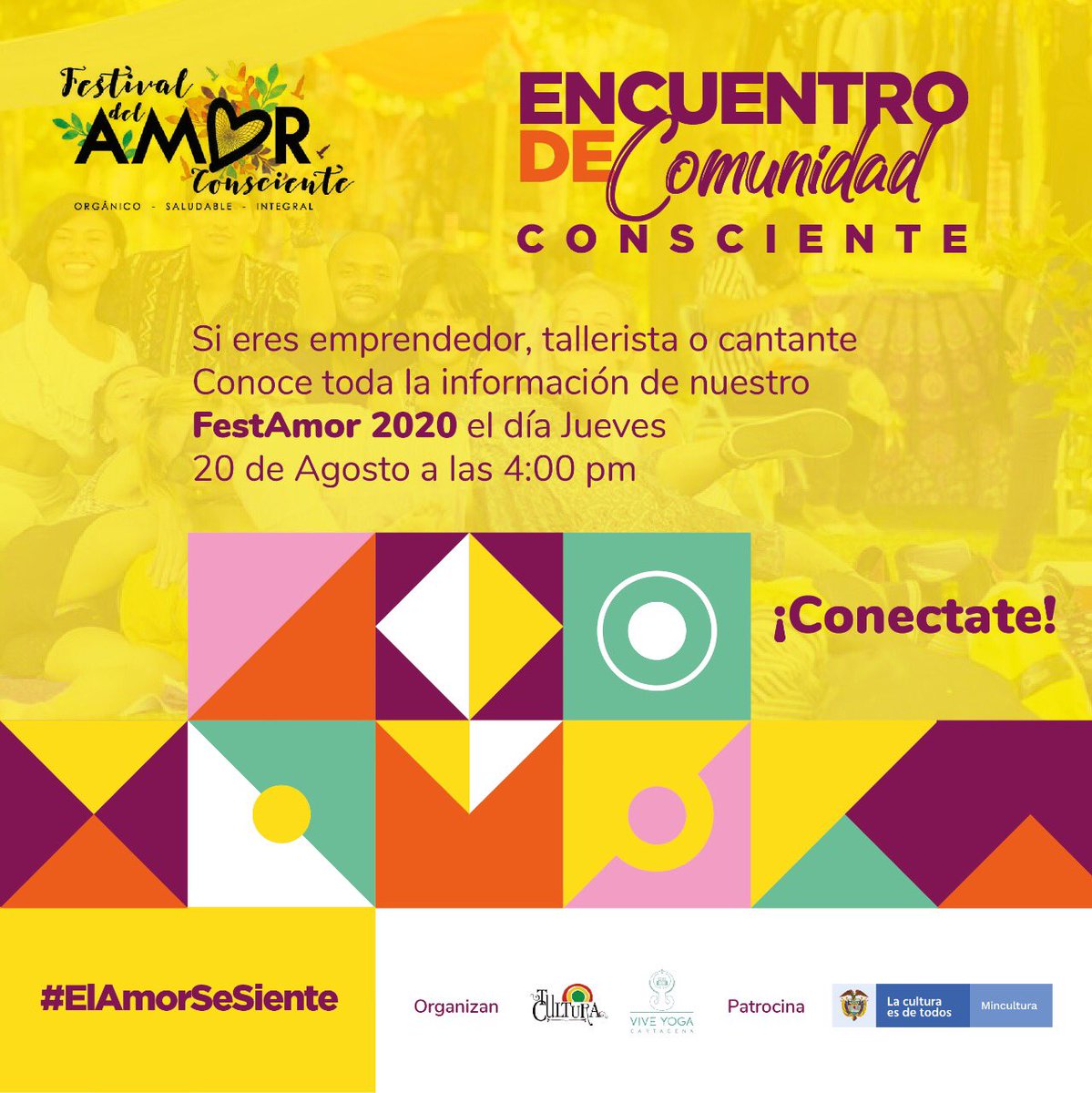 tuculturactg's tweet photo. Hoy jueves 20 de Agosto nos encontramos comunidad consciente #FestAmor #ElAmorSeSiente a las 4:00 pm. Conoce todos los detalles de Festival del Amor Consciente en Casa del 7 al 13 de septiembre. Ingresa a este link 👉🏽 https://t.co/YKVlf2pAvt https://t.co/8Scn90igBB